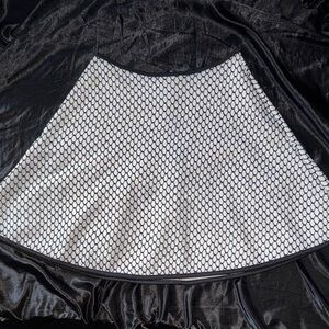 Love Culture Black & White Circle Skirt with Scaled Geometric Print
